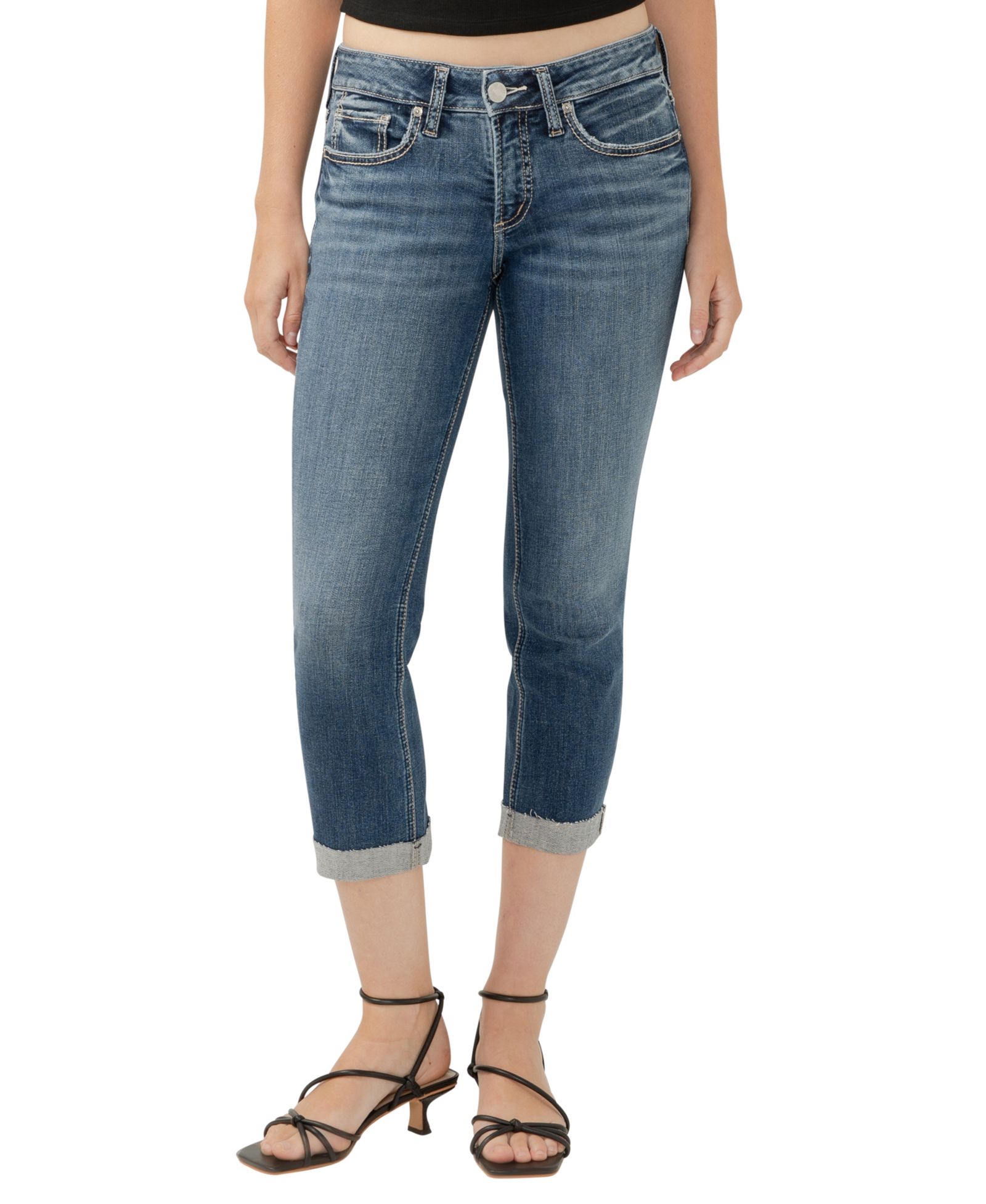 Женские джинсы Silver Jeans Co. Britt Low Rise Curvy Fit Capri