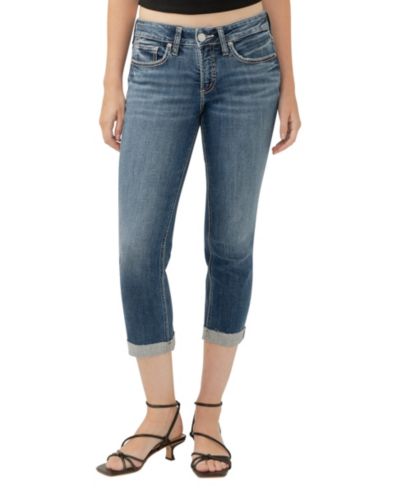 Silver Jeans Co. Women's Britt Low Rise Curvy Fit Capri Jeans