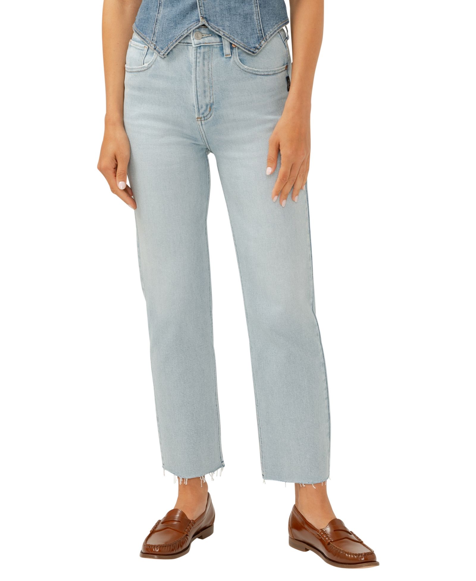 Silver Jeans Co. Women's Highly Desirable High Rise Straight Leg Jeans