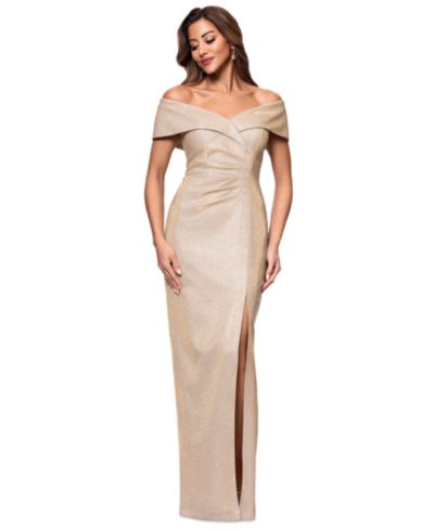 XSCAPE Off-Shoulder-Sweetheart-Neck Gown