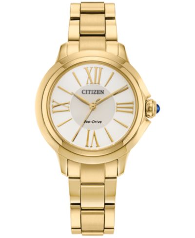 Citizen Женские классические золотистые часы на стальном браслете 31.5mm