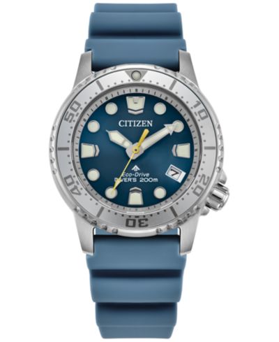 Женские часы Citizen Promaster Sea Dive 4 Light Blue Polyurethane Strap 36.5mm