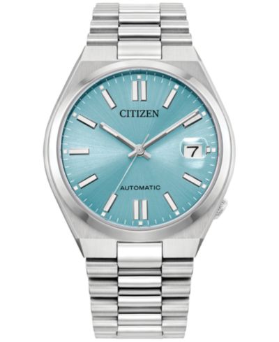 Мужские часы Citizen Unisex Sport Luxury Automatic Tsuyosa из серебристой нержавеющей стали 37mm