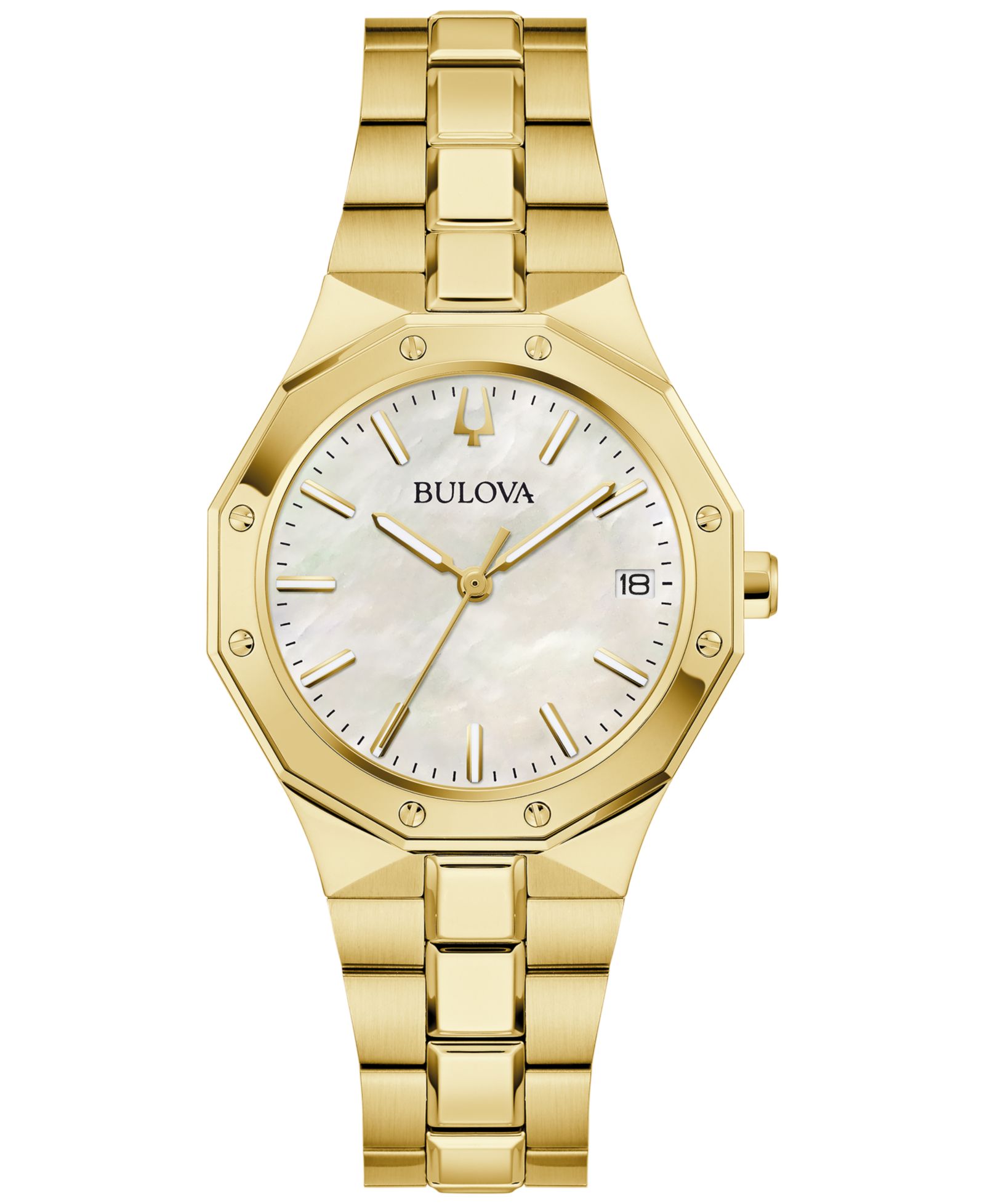Женские часы Bulova Prestige с золотистым стальным браслетом, 32mm