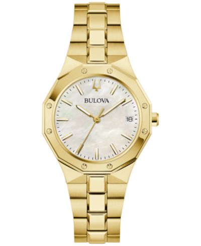 Женские часы Bulova Prestige с золотистым стальным браслетом, 32mm