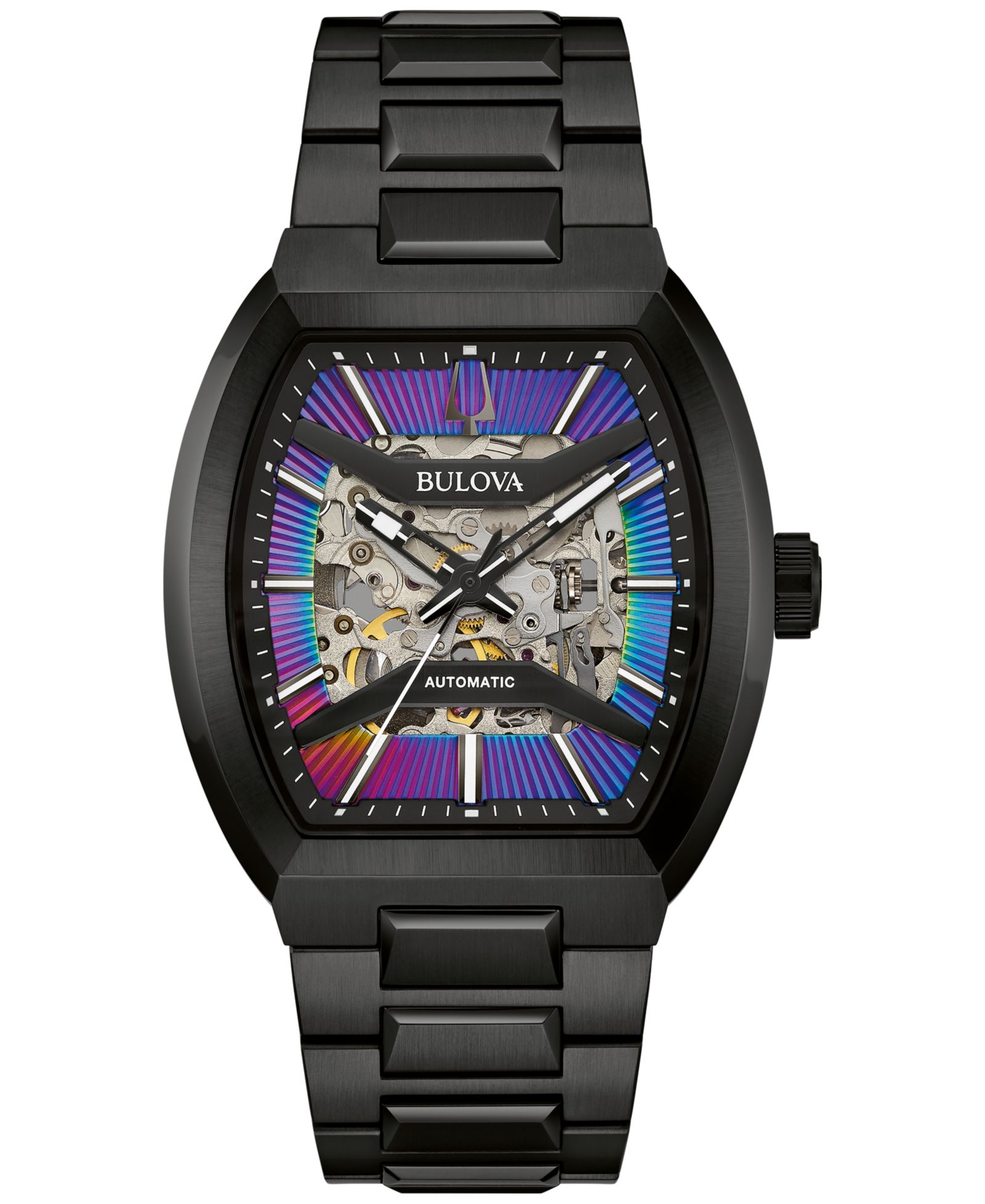 Мужские часы Bulova Maquina Automatic Black Stainless Steel Bracelet 40mm