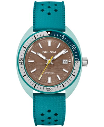 Мужские часы Bulova Snorkel Green HNBR Rubber Strap 41mm