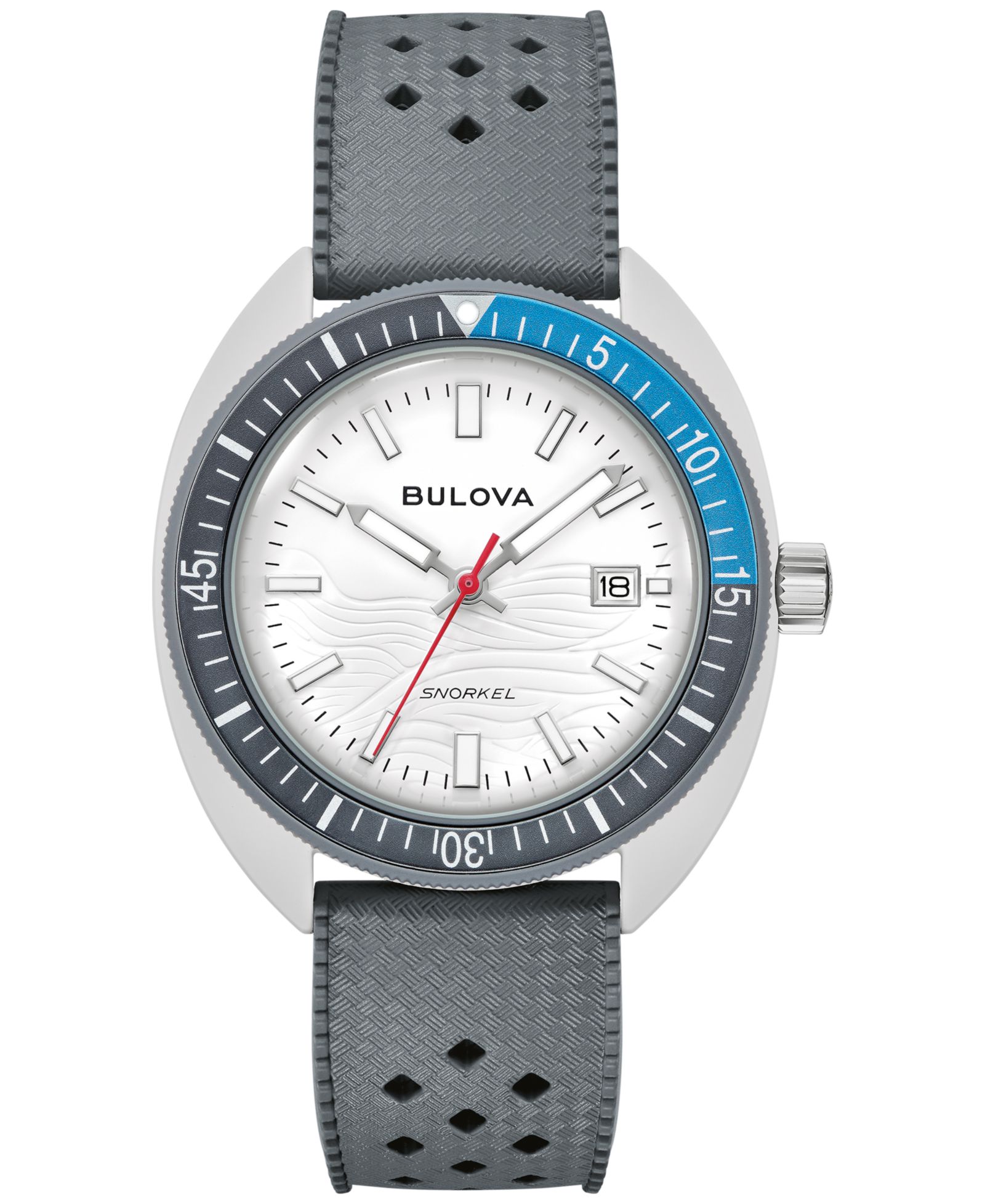 Bulova Men's Snorkel Gray HNBR Rubber Strap Watch 41mm