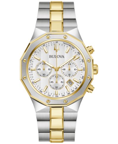 Bulova Мужские часы Prestige Chronograph, двухцветная нержавеющая сталь, 40mm
