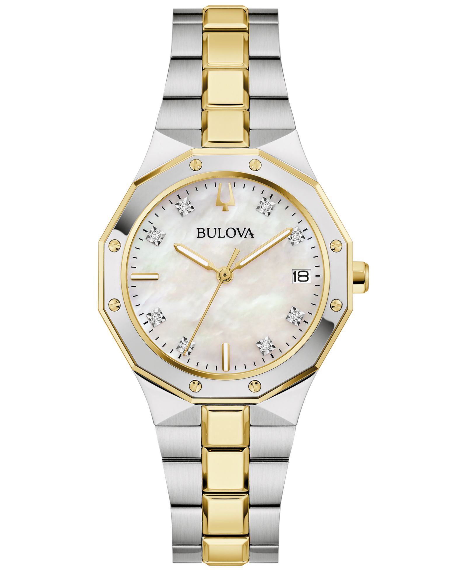 Женские часы Bulova Women's Prestige Diamond Accent Two-Tone Stainless Steel 32mm