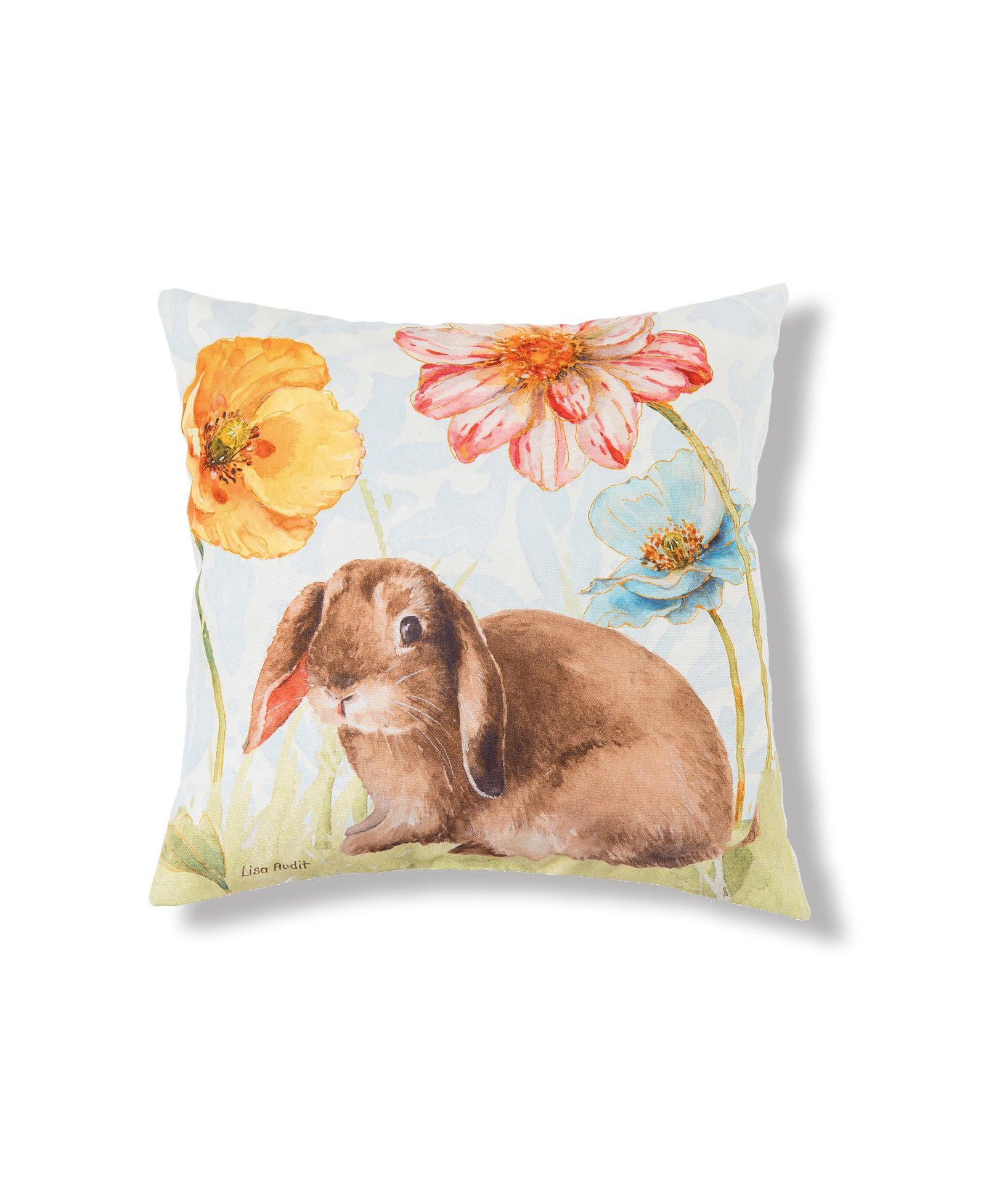 C&F Home Floppy Ear Bunny Spring Easter Spring Themed Indoor/Outdoor Accent Throw Pillow, 18" x 18"