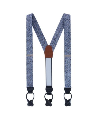 Мужские подтяжки TRAFALGAR Benito's Blue Basket Weave Pattern Silk Button End