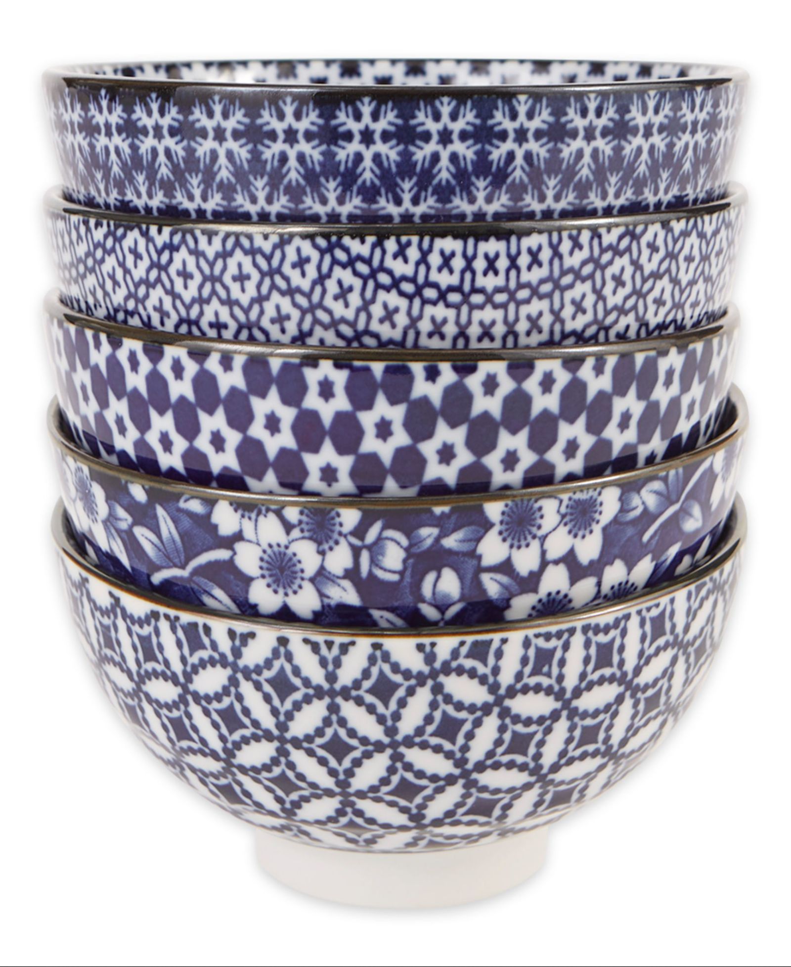 RSVP International 8 oz. Japanese Porcelain Bowls, Set of 5