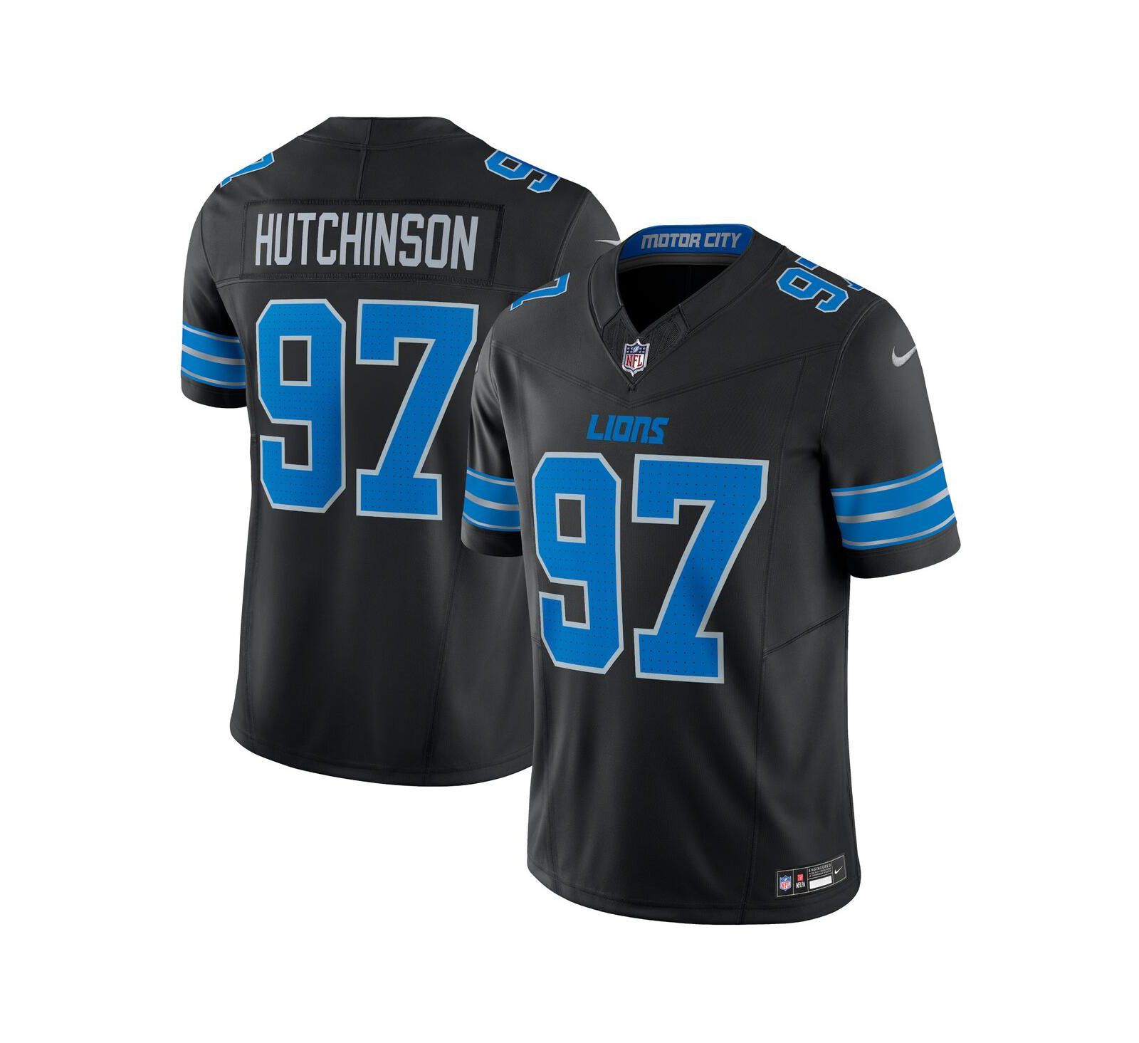 Nike Men's Aidan Hutchinson Black Detroit Lions 2nd Alternate Vapor F.U.S.E. Limited Jersey