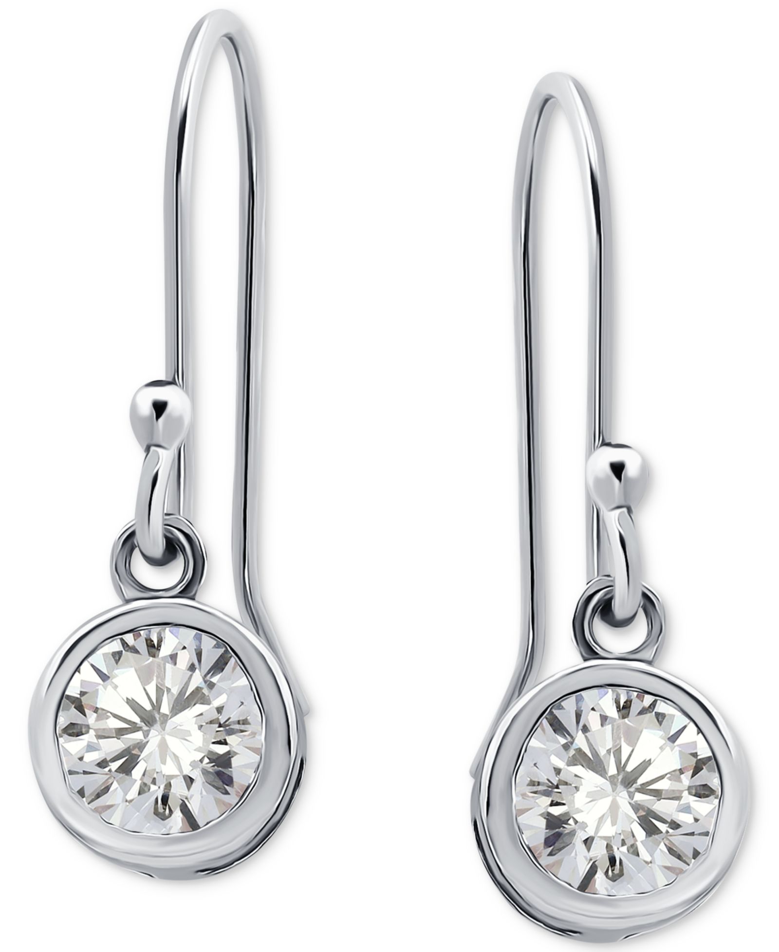 Серьги Giani Bernini Cubic Zirconia Bezel Drop в 18k Gold-Plated Sterling Silver
