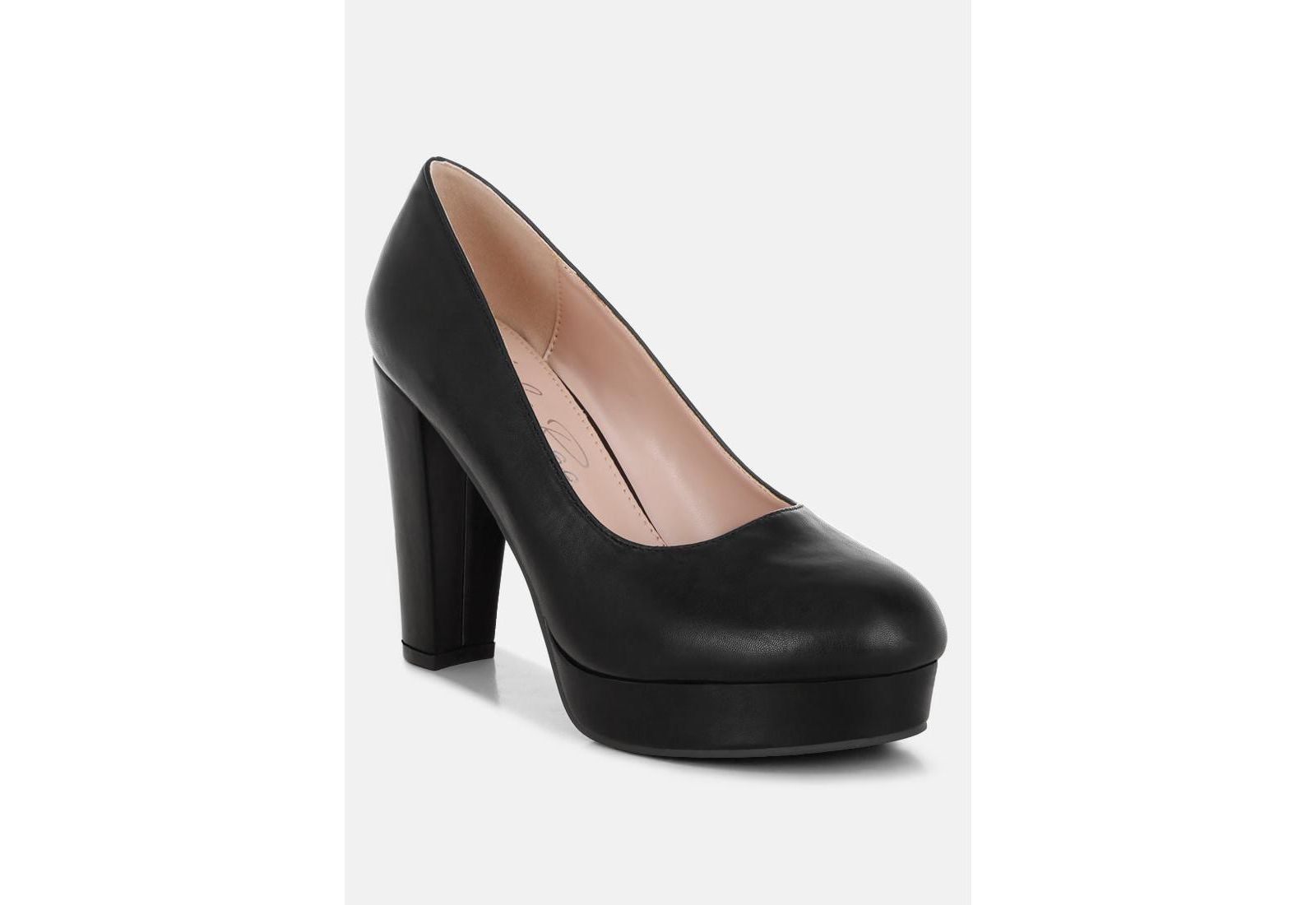 London Rag Женские туфли на устойчивом каблуке Damsor Faux Leather Block Heel Pumps