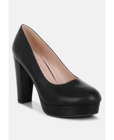 London Rag Женские туфли на устойчивом каблуке Damsor Faux Leather Block Heel Pumps