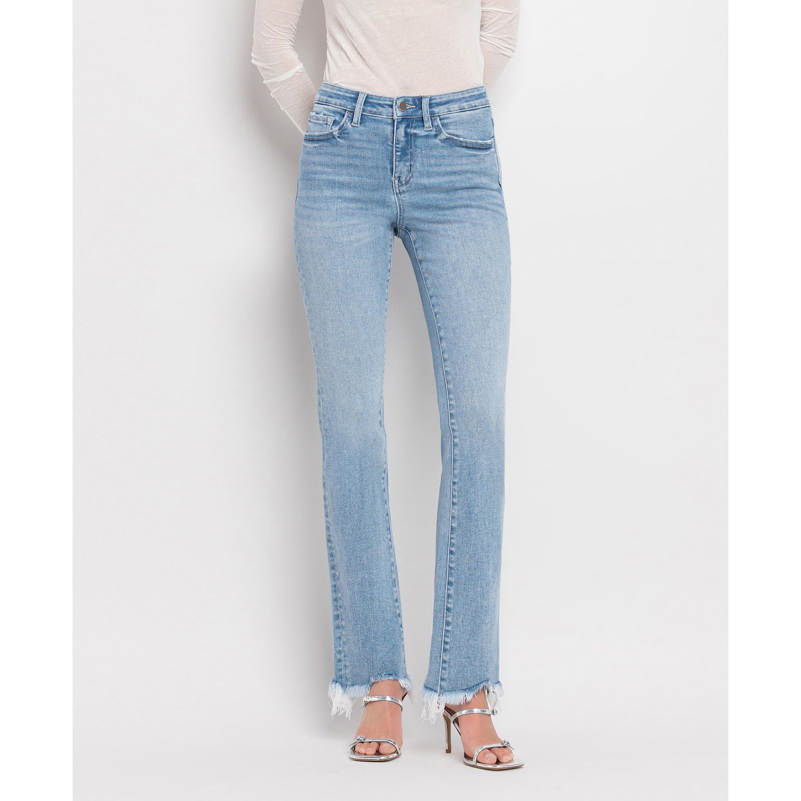 Flying Monkey Women's High Rise Mini Bootcut Jeans