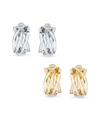 Bling Jewelry повседневные широкие серьги-клипсы с напылением Yellow Gold (2 шт.)