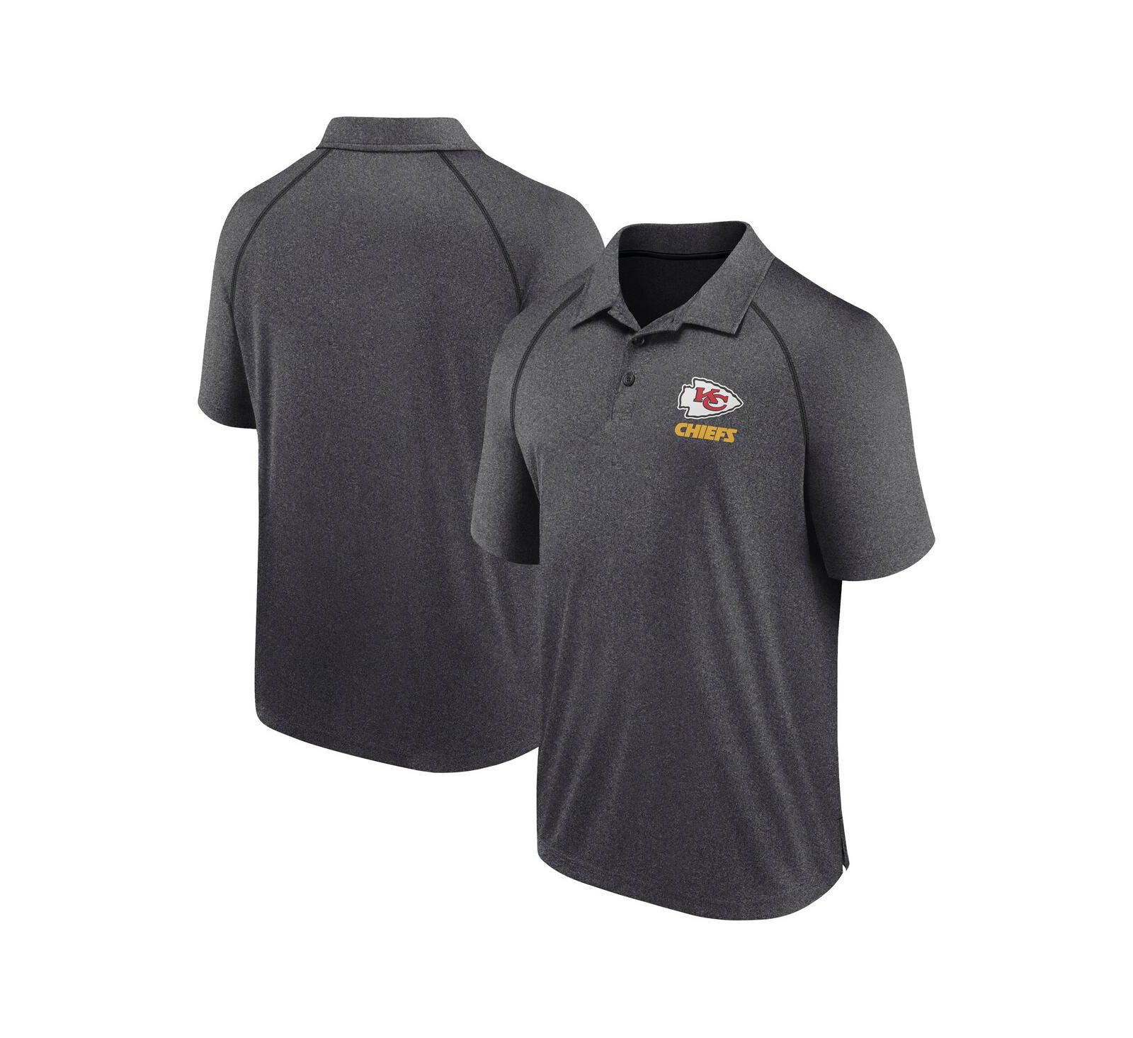 Fanatics Men's Heather Charcoal Kansas City Chiefs Making Waves Raglan Polo
