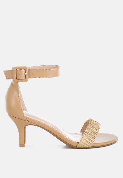 Женские сандалии London Rag Rano Raffia на каблуке Kitten Heel