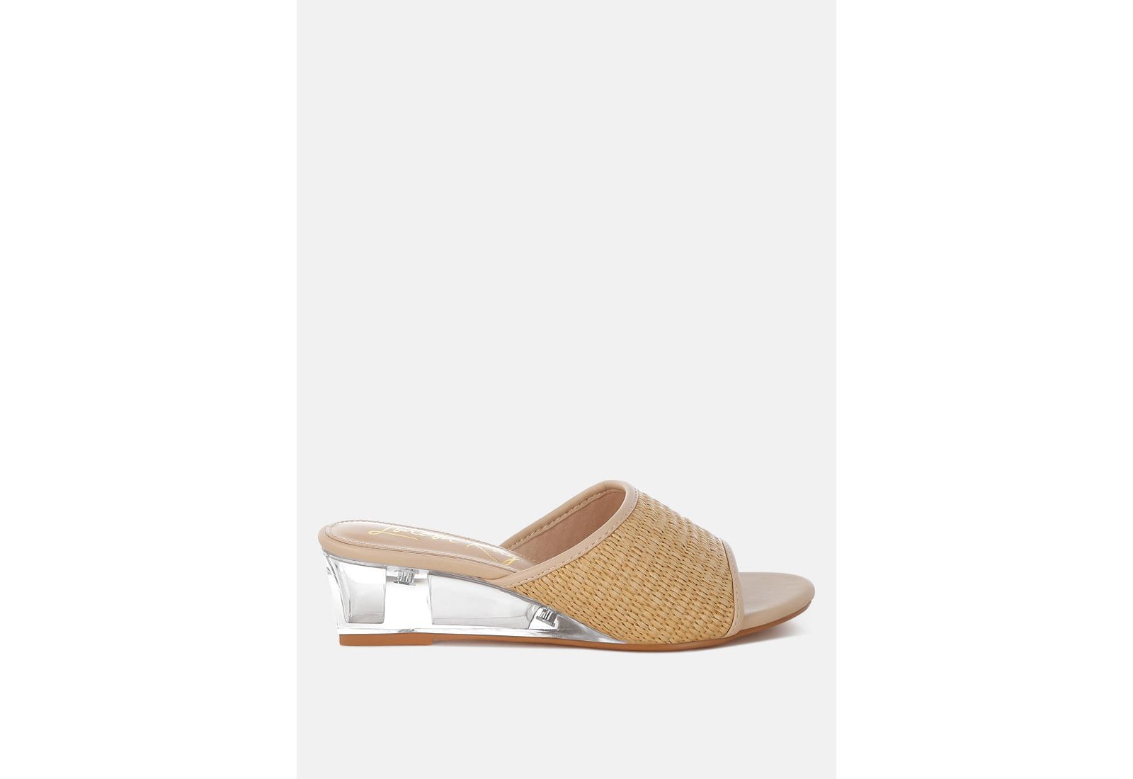 Женские босоножки London Rag Osminda Raffia Clear Heel Wedge