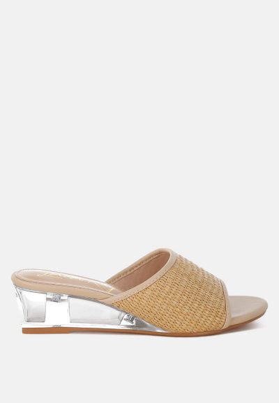 Женские босоножки London Rag Osminda Raffia Clear Heel Wedge