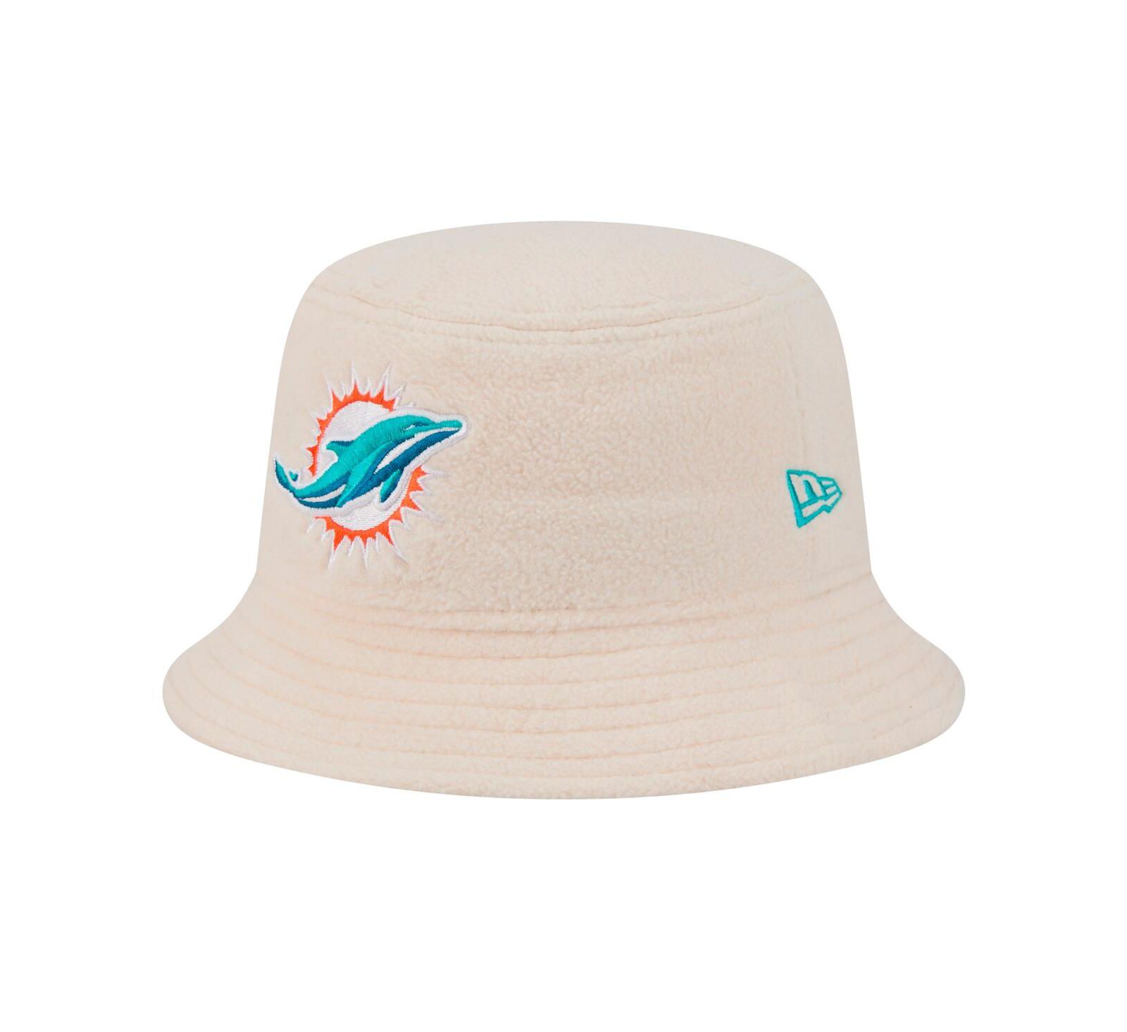 New Era Женская кремовая шапка-бини Miami Dolphins Sherpa