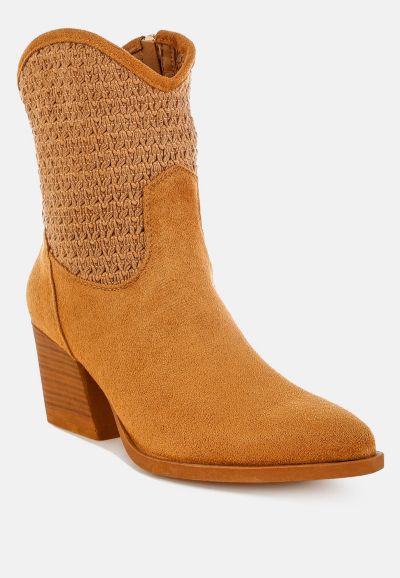 London Rag Womens Bimmy Woven Pointy Western Boots