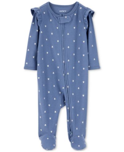 Детский мини-комбинезон Carter's Floral Ribbed Sleep & Play