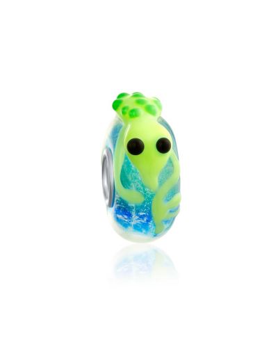 Bling Jewelry Gecko Toad Frog Murano Glass Charm Bead for Bracelet .925 Sterling Silver