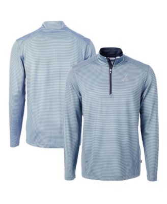 Мужской джемпер Cutter & Buck Atlanta Braves Virtue Pique Micro Stripe Quarter-Zip Pullover Top