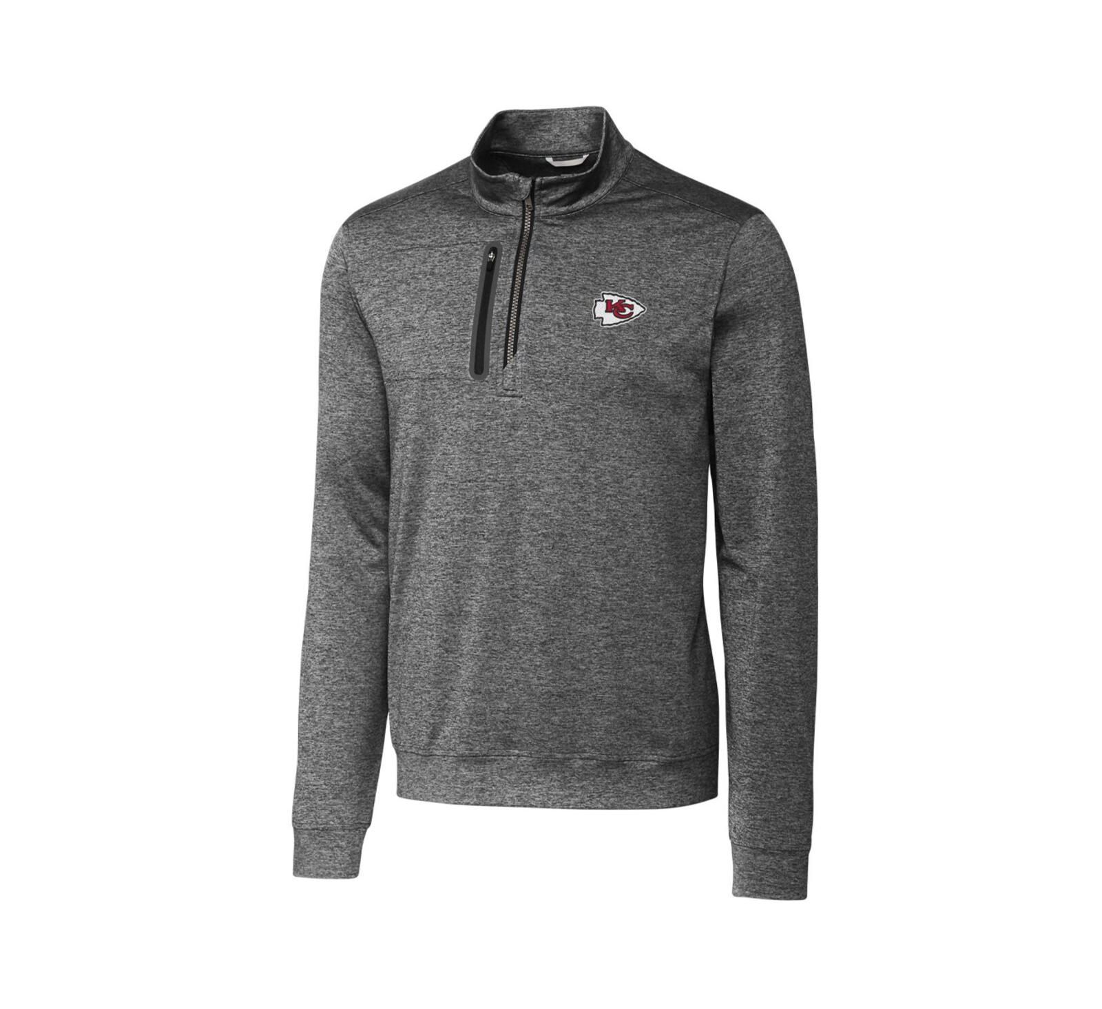 Мужская куртка Cutter & Buck Kansas City Chiefs Stealth с молнией на четверть, серая
