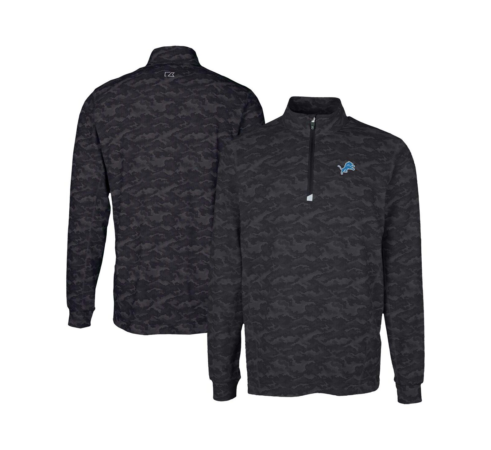 Cutter & Buck Мужской топ Quarter-Zip с принтом Detroit Lions Traverse Camo