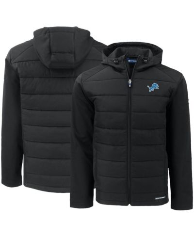 Cutter & Buck Мужская черная гибридная ветровка Detroit Lions