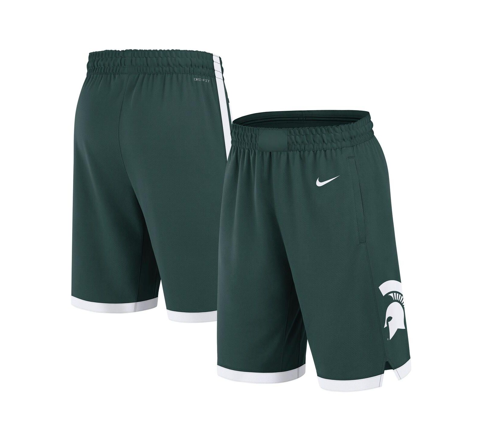 Nike Men's Green Michigan State Spartans Road Replica Performance Basketball Shorts