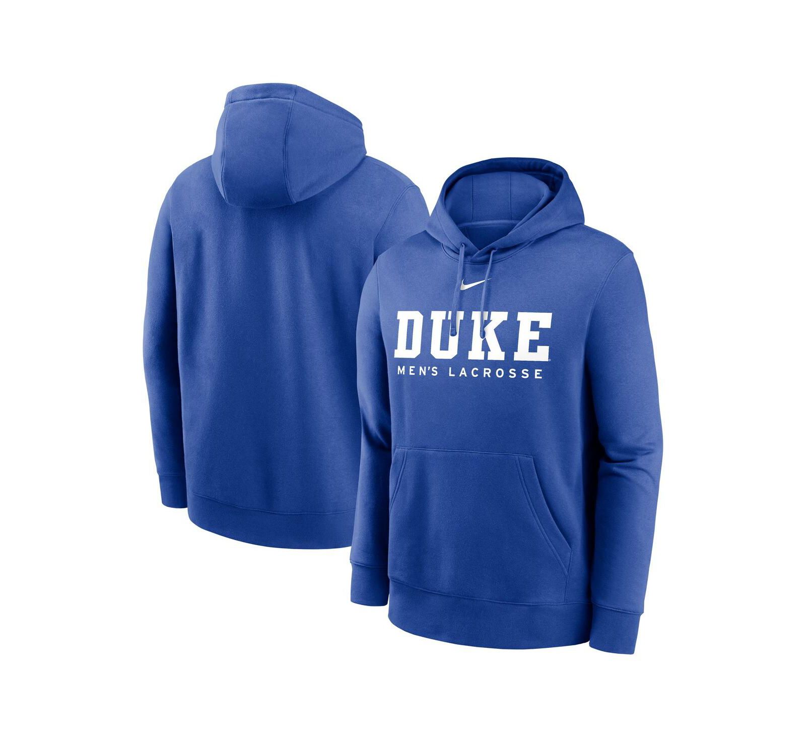 Nike Men's Royal Duke Blue Devils Lacrosse Stacked Fleece Pullover Hoodie