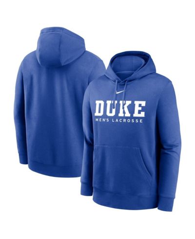 Nike Men's Royal Duke Blue Devils Lacrosse Stacked Fleece Pullover Hoodie