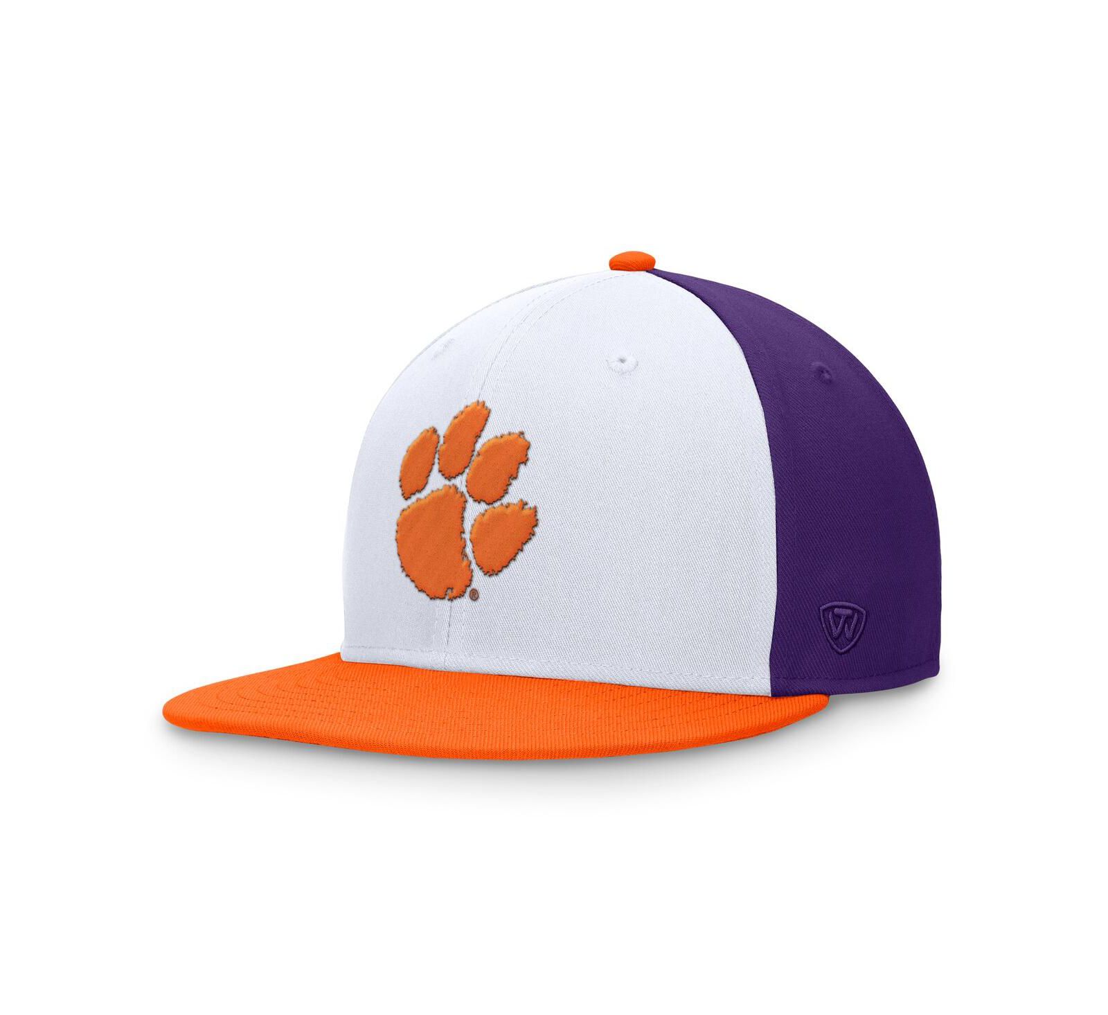 Top of the World Men's White/Orange Clemson Tigers Tri-Tone Heritage Collector Fitted Hat