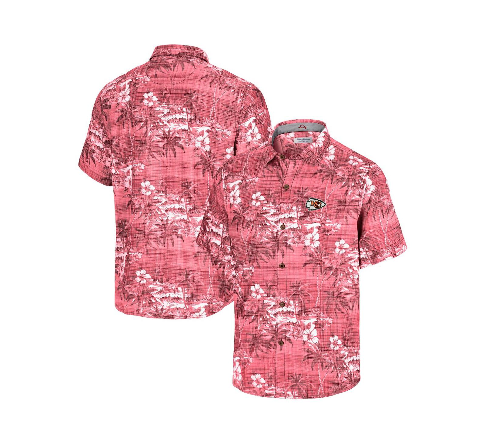 Мужская рубашка Tommy Bahama Men's Red Kansas City Chiefs Coconut Point Isla Palmetta Camp Button-Up