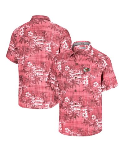 Мужская рубашка Tommy Bahama Men's Red Kansas City Chiefs Coconut Point Isla Palmetta Camp Button-Up