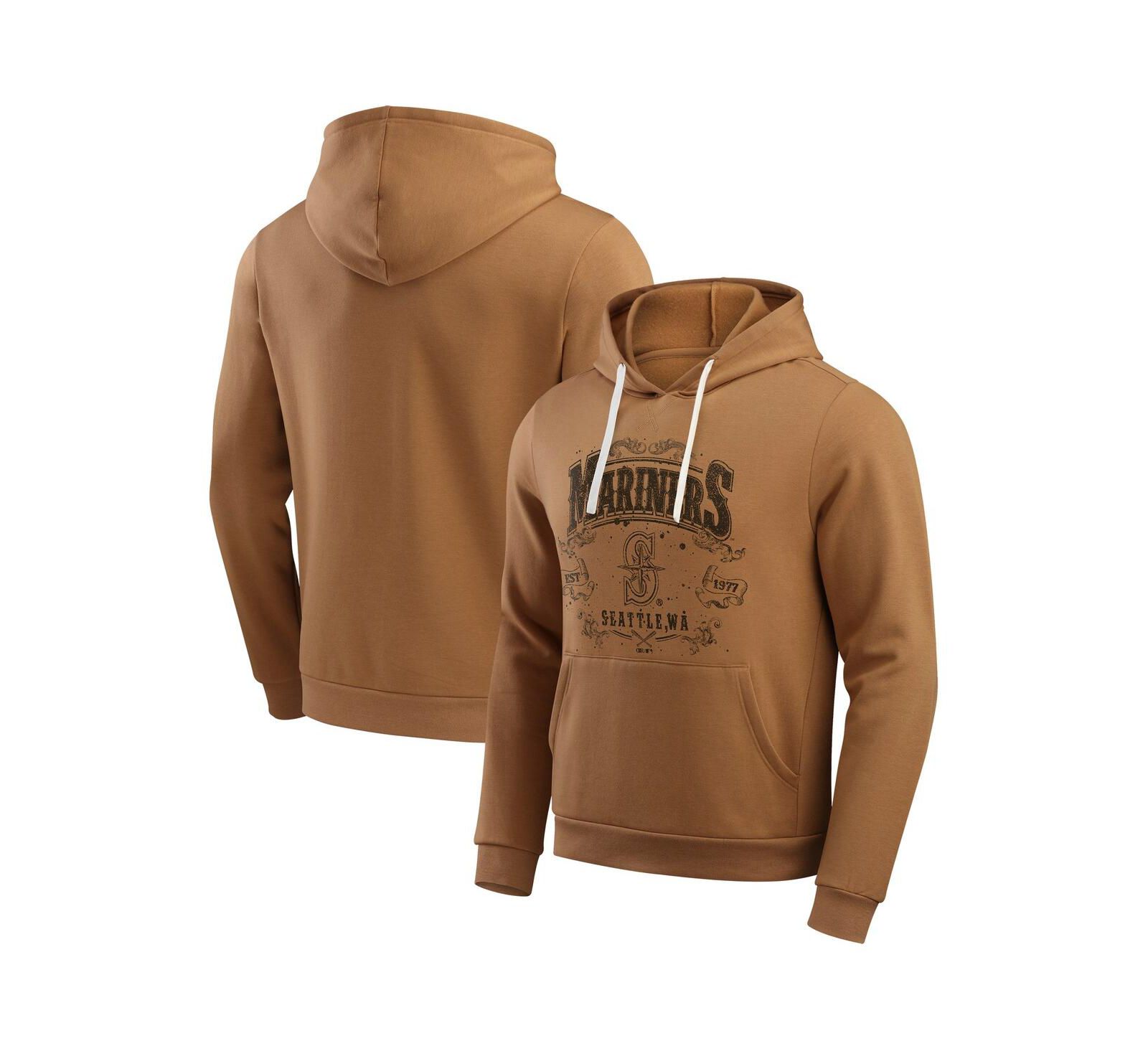 Мужское худи Darius Rucker Collection by Fanatics Tan Seattle Mariners Camp Fleece Pullover