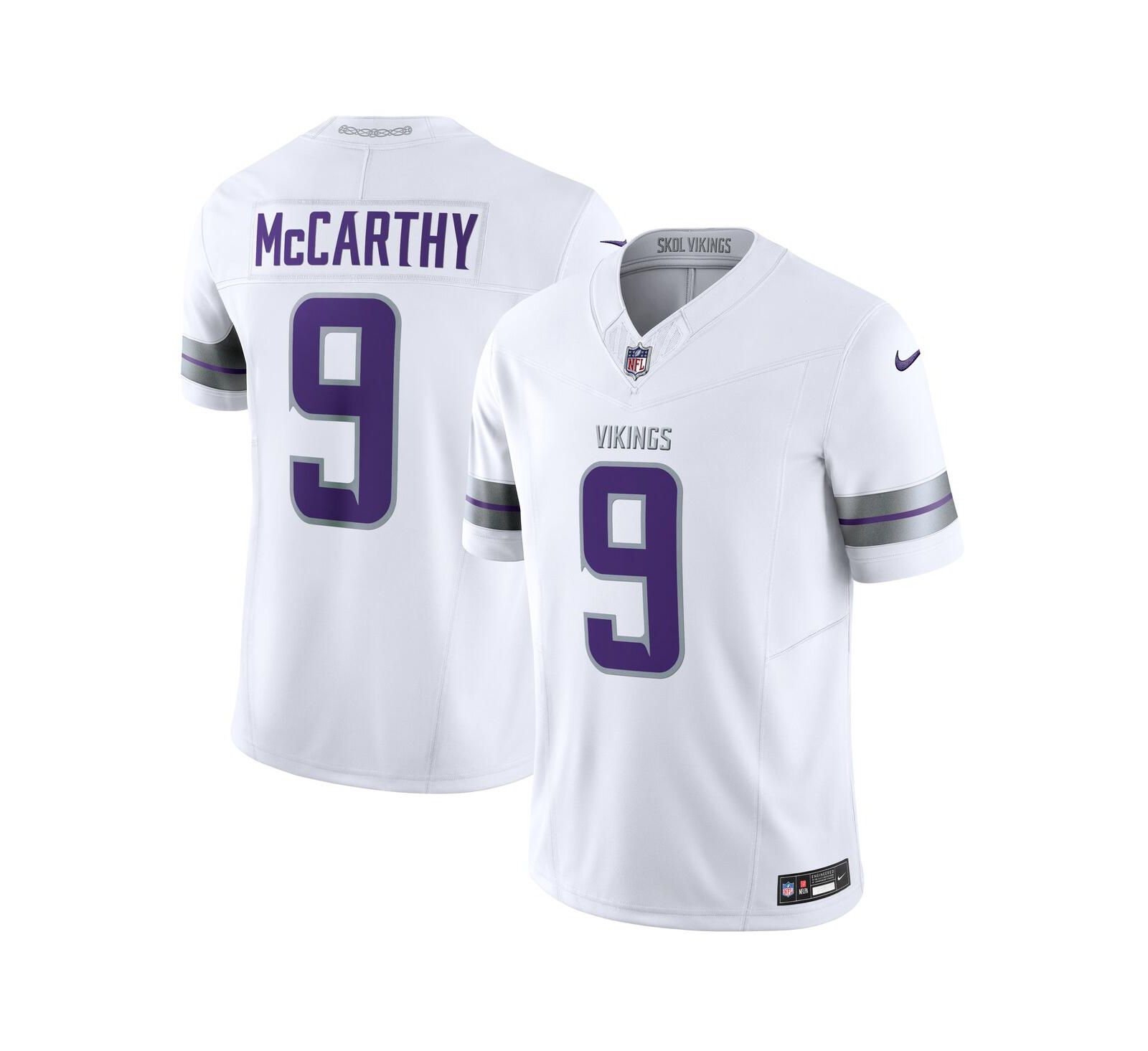 Nike Мужская джерси Minnesota Vikings Vapor F.U.S.E. Limited, белая, J.J. McCarthy