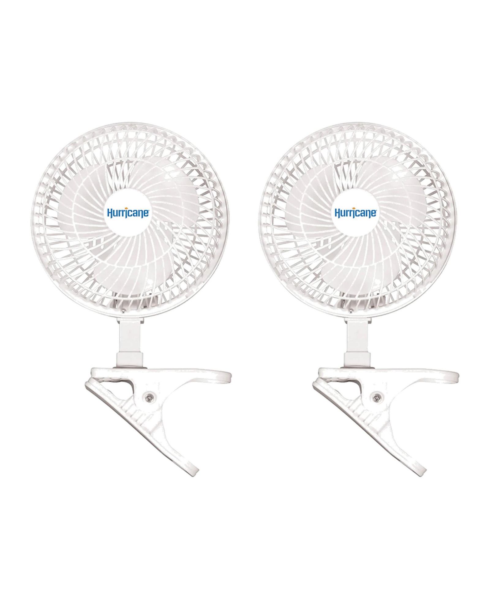 Мини-вентилятор Hurricane Classic 6" Clip On для стола и прикроватной тумбочки Белый (2 Pack)