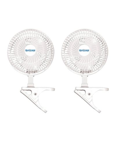 Мини-вентилятор Hurricane Classic 6" Clip On для стола и прикроватной тумбочки Белый (2 Pack)