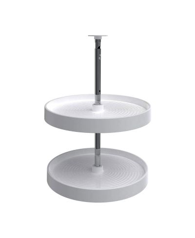 Rev-A-Shelf 18'' Lazy Susan Full-Circle Polymer Two-Shelf, White, 2062-18-11-1