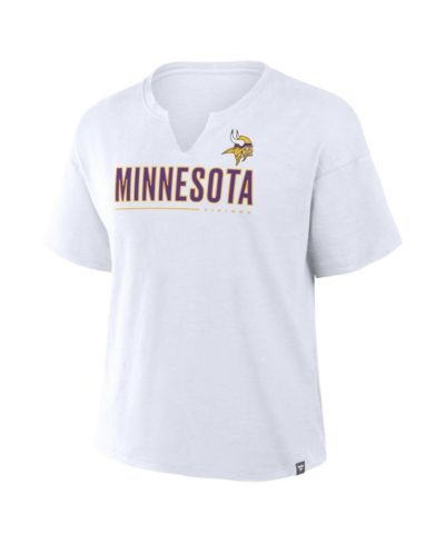 Fanatics Women's White Minnesota Vikings Redzone Slub Boxy T-Shirt