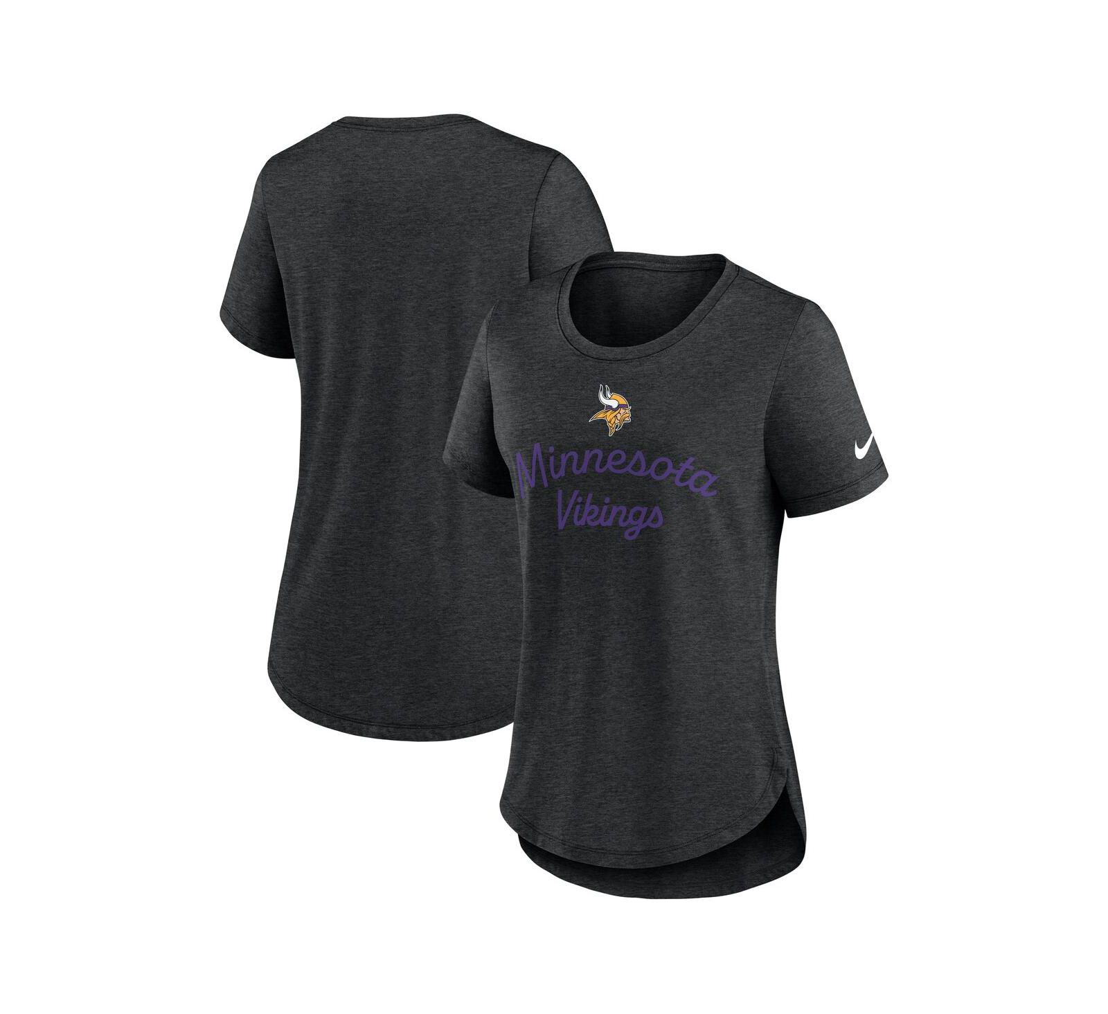 Nike Women's Black Minnesota Vikings Script Tri-Blend T-Shirt