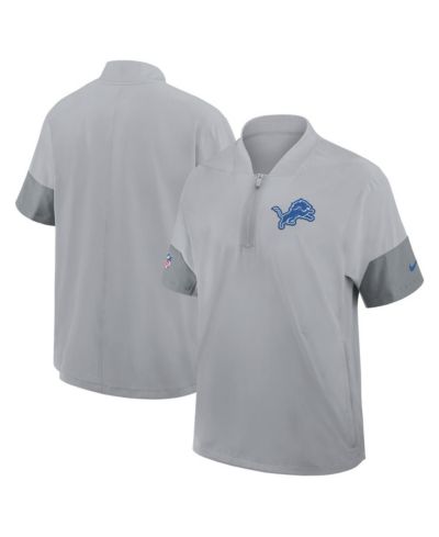Nike Men's Gray Detroit Lions Sideline Short Sleeve Quarter-Zip Performance Coach Jacket