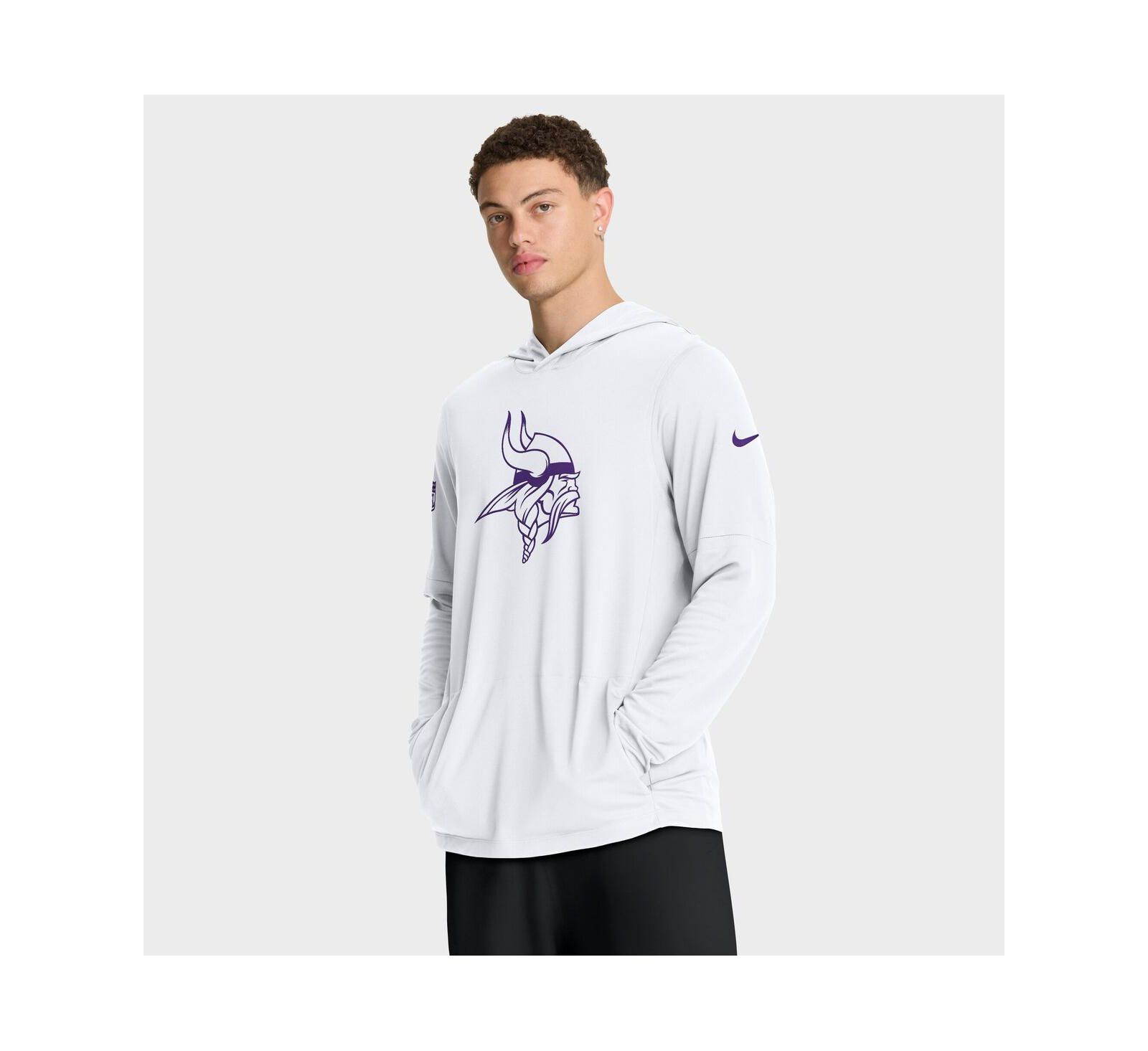 Nike Men's White Minnesota Vikings Alt Pack Pass Accuracy Performance Long Sleeve Hoodie T-Shirt